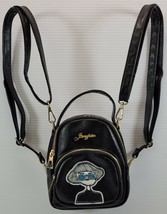 MM) Women&#39;s Jingpin Faux Black Leather Mini Backpack - £15.65 GBP