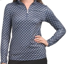 Nwt Ladies Daily Sports Dark Navy Chelles Long Sleeve Mock Golf Shirt Size Xl - £38.61 GBP