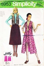 Misses&#39; SKIRT &amp; VEST Vintage 1970 Simplicity Pattern 8953 Size 14 UNCUT - £9.56 GBP