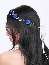 Missgrace Bridal Crystal Navy Blue Headband Wedding and Bride Hairpiece for E... - £27.68 GBP