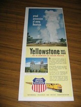 1950 Print Ad Union Pacific Railroad Old Faithful Geyser Yellowstone Nat Park - £10.00 GBP