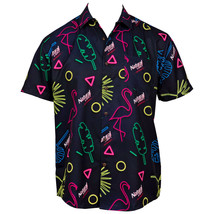 Natural Light Naturdays Retro Tropical Bros. Hawaiian Shirt Black - £44.74 GBP