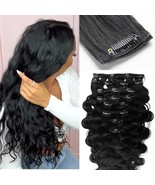 KRN Clip in Hair Extensions 135g 8 pcs Full And Thick Body Wave Hair Ext... - $59.39