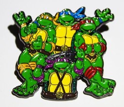 The Teenage Mutant Ninja Turtles Group Comic Image Embossed Metal Pin NEW UNUSED - £7.78 GBP