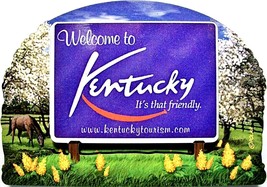 Kentucky State Welcome Sign Artwood Fridge Magnet - £6.00 GBP