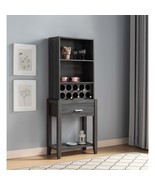 Distressed Grey Wine Cabinet: Kitchen Storage - $3,864.83 MXN