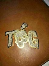 7 Ct 14K Yellow Gold Over TBG Custome Pendant Hiphop Diamond Studded - £134.67 GBP