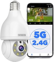 2K HD Light Bulb Security Camera Wireless 2.4G 5Ghz Wifi Indoor Outdoor ... - £31.50 GBP