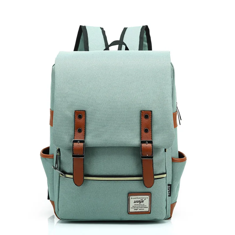 Vintage 16 inch Laptop Backpack Women Canvas Bags Men canvas Travel Leisure Back - $101.64