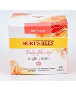 Burts Bees Truly Glowing Night Cream 1.8 Oz New Hydrate Glow Hyaluronic ... - $24.89 CAD