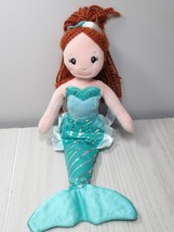 The Petting Zoo plush blue teal green Mermaid doll auburn brown orange hair 2021 - £7.14 GBP