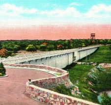 San Antonio Texas TX Olmas Dam Unused UNP Vtg Linen Postcard - £3.11 GBP