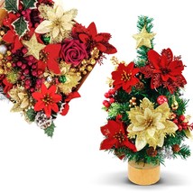 Red And Gold Christmas Tree Ornaments Set,Decorations For Diy 2Ft/4.5Ft/6Ft Chri - £13.51 GBP