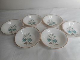 Lot of 6 Vintage Berry Small Bowls Sylvania by Mount Clemens Wheat Teal ... - $370.63 MXN