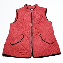 Charter Club Muted Red &amp; Navy Light Weight Quilted Vest Size M New With Tags - £22.42 GBP