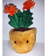 FAO Schwarz Sparklers Leaf Cactus Plush 7&quot; Stuffed Toy Soft Glitter Plan... - £8.22 GBP
