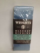 NIP Vintage Wright&#39;s Blanket Binding Rayon Satin Trim 4 1/2 Yards ~ Blue No 794X - £6.96 GBP