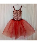 Dance Costume Ballet TuTu Red Pink Leotard Pageant SPARKLE Lace Child M ... - $925.91 MXN