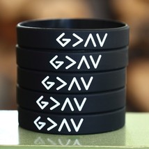 An item in the Sporting Goods category: Set of CHILD SIZE God is Greater than the Highs and Lows Wristband Bracelets