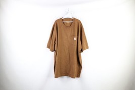 Vintage Carhartt Mens Size 3XL Faded Spell Out Pocket T-Shirt Burnt Orange - £31.15 GBP