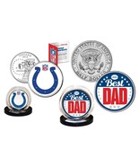 Best Dad INDIANAPOLIS COLTS 2-Coin US Set Quarter &amp; JFK Half Dollar NFL ... - $15.85