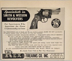 1955 Print Ad Smith &amp; Wesson Revolvers Gold Inlay Rex Firearms New York,NY - $10.51