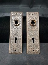 Antique 1800s Victorian Eastlake Door Knob Escutcheon Plate Keyhole Set ... - $29.52