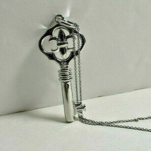 Fleur de Lis Key Pendant + 18&quot; Necklace, Ornate, Beautiful! - $94.05