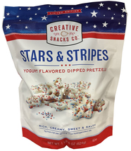 Creative Snacks Co. Stars &amp; Stripes Yogurt Flavored Dipped Pretzels, 22 ... - $19.99