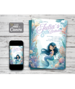 Editable Little Mermaid Birthday Invitation: Under the Sea Party - $91.03 MXN