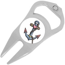 Anchor with Heart Golf Ball Marker Divot Repair Tool Bottle Opener - £8.83 GBP