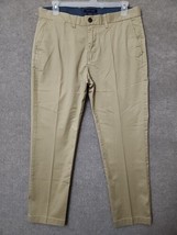 Tommy Hilfiger Tailored Fit Chino Pants Mens 36x30 Khaki Brown Cotton St... - £21.03 GBP