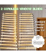 2 Cordless Faux Wooden Ready To Install Window Blinds By Luroy 2 Inch Gap  - £101.29 GBP