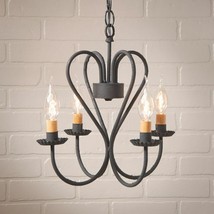 4-Arm small Georgetown Chandelier in Textured Black  - £240.09 GBP