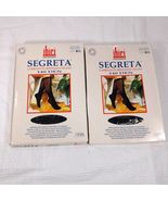 Ibici Segreta 140 Den set 2 sz 3 Nero black Sheer Knee High Support stoc... - $24.00