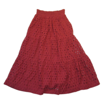 NWT by Anthropologie The Somerset Maxi Skirt: Eyelet Edition in Red S - £78.69 GBP