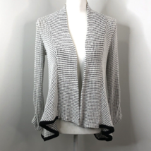 Maeve Anthropologie Womens Open Front Cardigan Sz Medium Black White Knit *FLAW* - £15.44 GBP