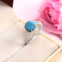 Natural 925 Sterling Silver Turquoise Firozi Ring, Best Birthday gift for girls - £23.93 GBP