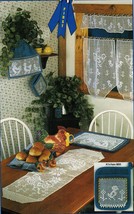 Rooster Hen Chicks Table Runner Tea Place Mats Cozy Potholders Crochet Patterns - $11.99