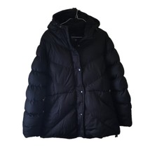 Faded Glory Black Hooded Poly Fill Bubble Jacket - £15.08 GBP