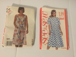 2 Dress Patterns: Size A McCalls/ See &amp; Sew - £6.34 GBP