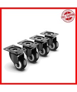 Durable 2-Inch Heavy-Duty Swivel Casters, 600lbs Load Capacity - Easy In... - $39.93 CAD