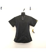 WonderWink Women&#39;s Black V Neck Scrub Top Size XS Polyester Blend Short ... - $18.80