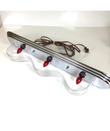 Vtg Art Deco MCM Ribbon Chrome Lucite Acrylic Vanity Wall Fixture 24”W *... - $2,532.91 MXN