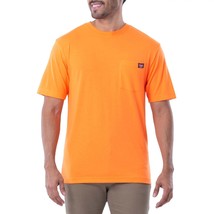Wrangler Workwear Mens Orange T-Shirt Short Sleeve Chest Pocket Casual S... - $19.99