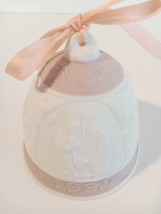 1991 Lladro Annual Christmas Bell Pink Porcelain Ornament Vintage Retired White - £6.40 GBP