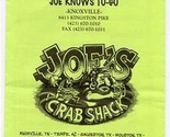 Joe&#39;s Crab Shack Menu 1995 Knoxville Tempe Galveston Houston Dallas New ... - £13.96 GBP