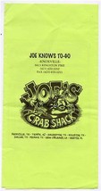 Joe&#39;s Crab Shack Menu 1995 Knoxville Tempe Galveston Houston Dallas New ... - £13.93 GBP