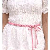 VTG 1980s Pink Braided Cord Belt Coquette Preppy Balletcore - $22.95