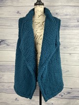 Eddie Bauer Fireside Plush Vest Womens S Sleeveless Soft Peacock Blue NW... - $27.00